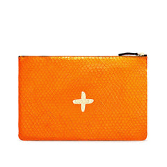 Pochette "Love" cuir Bubble Orange