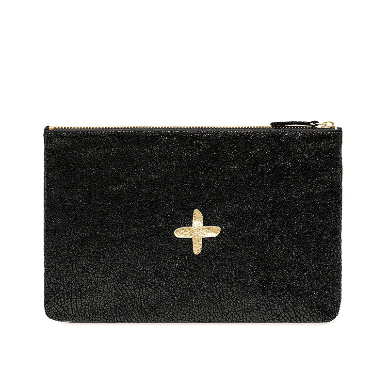 Pochette "Love" cuir Caviar Noir