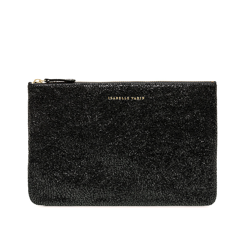 Pochette "Love" cuir Caviar Noir