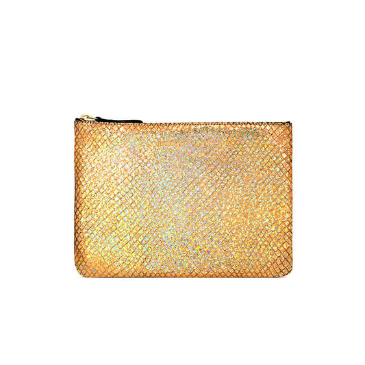 Petite pochette "Monoï" cuir Facette Doré