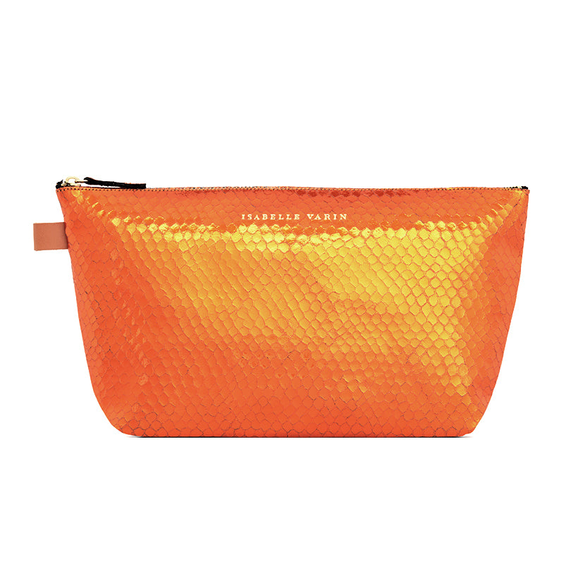 Grande trousse "Mild" cuir Bubble Orange