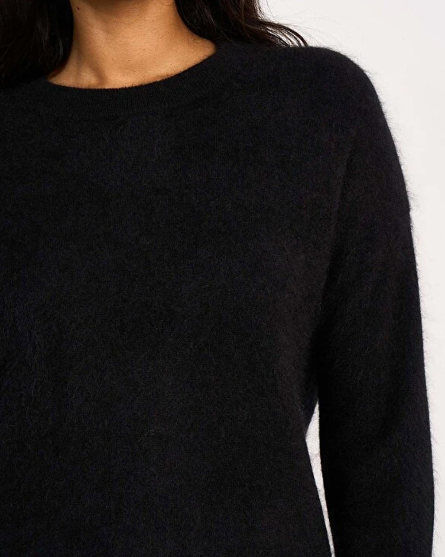 Pull "Marinette" laine & cachemire brushed - Noir