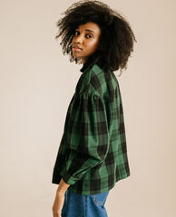 Chemise Victorienne "Bohem Beth" - Tartan forêt