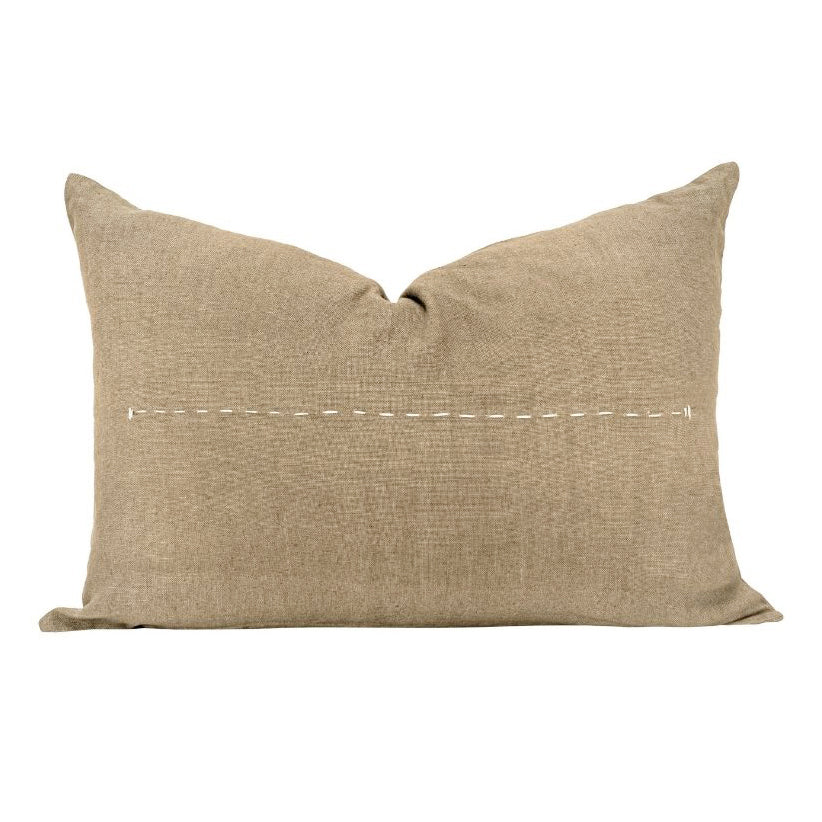 Coussin "Copper" lin brodé - Sable