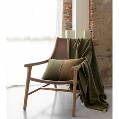 Coussin coton flammé  "Espresso" - Bronze & kaki