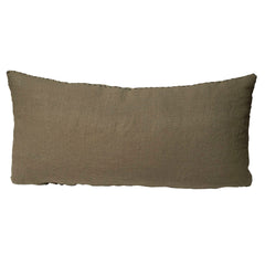 Coussin "Bill" lin brodé - Kaki