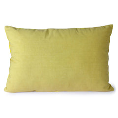 Coussin rayé velours - Absynthe /jaune