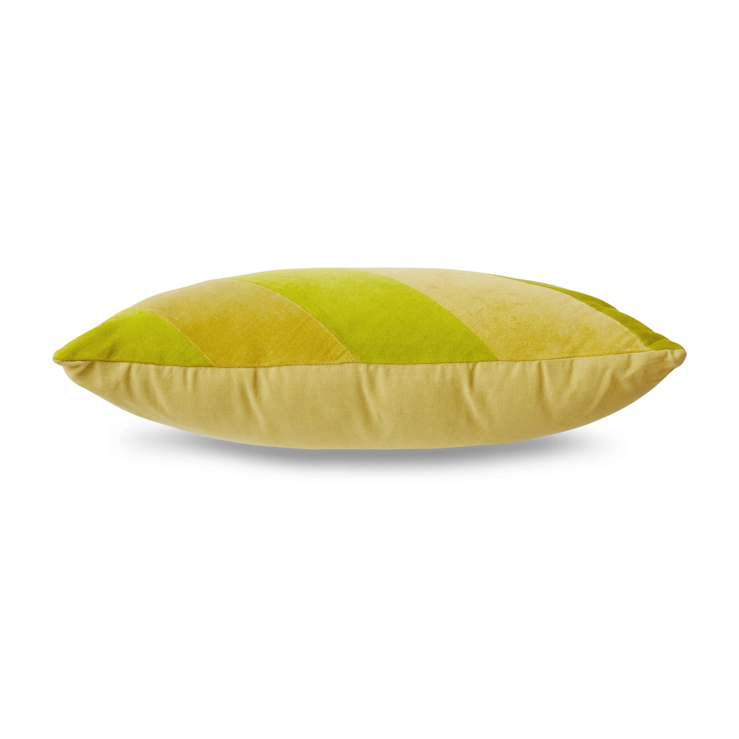 Coussin rayé velours - Absynthe /jaune