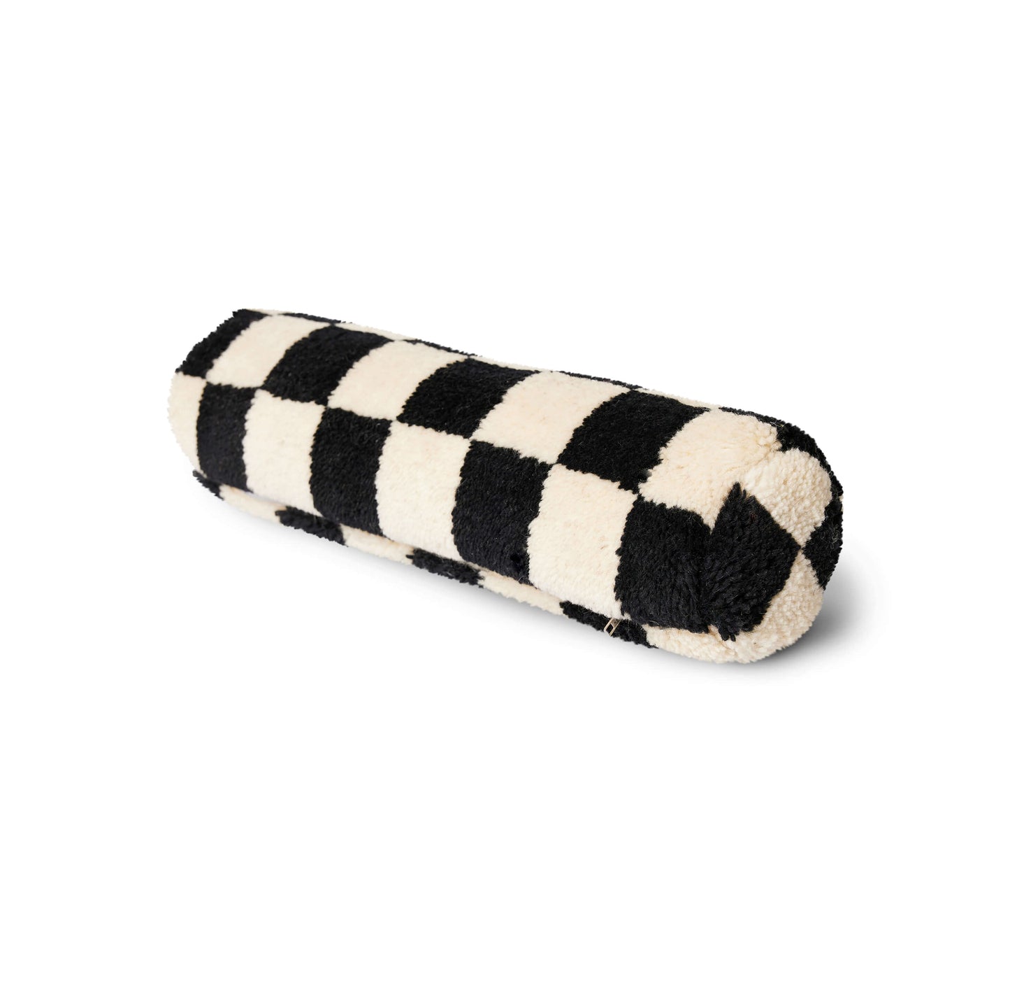 Coussin traversin tufté damier - Noir/crème