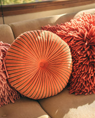 Coussin rond velours "Ripple" - Sienna