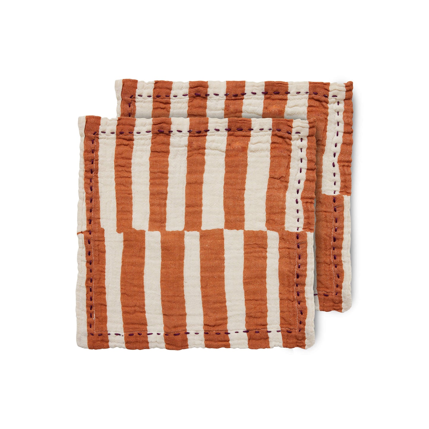 Serviettes de table "Stripe Tangerine" X2