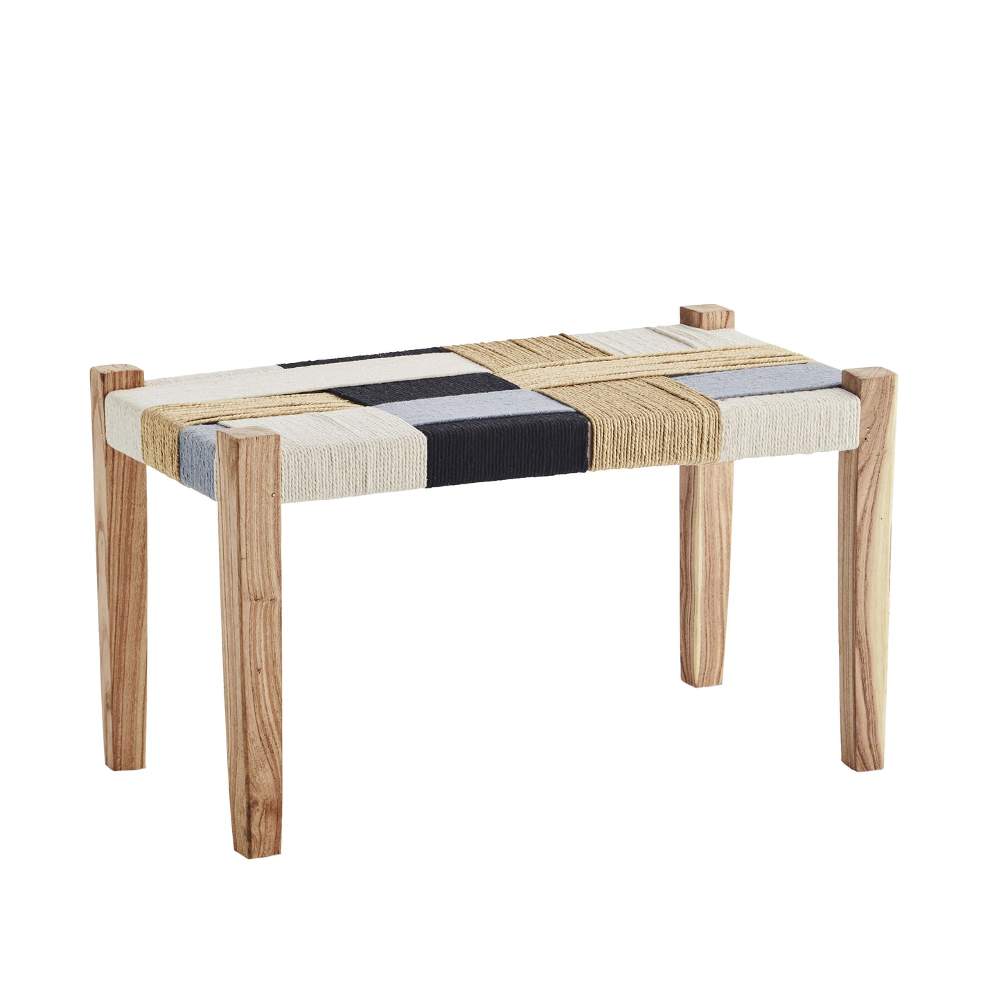 Banc en bois, jute & coton