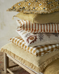 Housse de coussin Vichy - Ocre