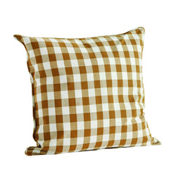 Housse de coussin Vichy - Ocre