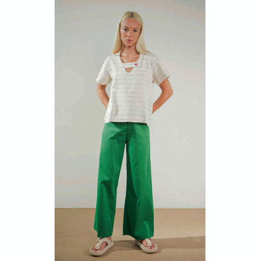 Pantalon large - Vert amazone