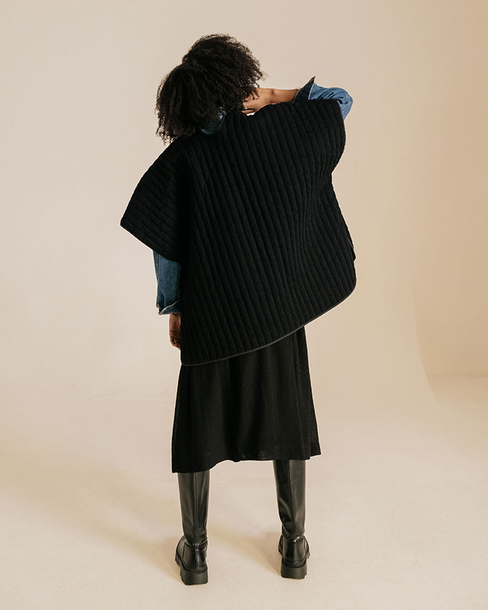 Kimono-poncho "Boston Draft" - Black